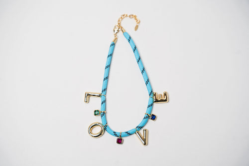 COLLAR CORDÓN LOVE DORADO