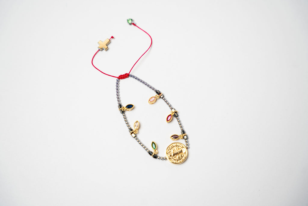 PULSERA PIEDRITAS VARIAS PIEDRITAS Y DIJE