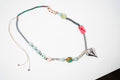 COLLAR LARGO PIEDRAS CORAZÓN PLATEADO